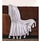 Homeroots 50" X 60" Gray and White Woven Cotton Striped Throw Blanket with Tassels 548928 - alternate 3