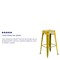 Flash Furniture 4PK 30"H Backless Distressed Yellow Metal Barstool 4-ET-BT3503-30-YL-GG - alternate 4