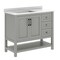 Flash Furniture Vega 42in. Vanity w/Sink, Cabinet w/Blk Hardware, Open Shelf & 3 Drawers, Marble Counter, Gry/Wht FS-VEGA42-GY-HDBLK-GG - alternate 7