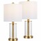 Jonathan Y Amner 20.5" Glass Modern Contemporary Fillable Glass LED Table Lamp, Brass Gold, 2PK JYL8508B-SET2 - alternate 1