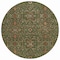 Homeroots 8' Emerald Brown And Red Round Floral Washable Indoor Outdoor Area Rug 604591 - alternate 7