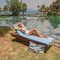 Hospeco Cabo Cabana Chaise Cover 30x85 Navy/Blue - Pack of 2, 2PK P-CC-CC-NV/BL - alternate 2