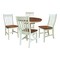 Whitewood Industries Rectangular Fixed Top Table W/ 4 Chairs, 36 in W, 29.1 in L, 36 in H, Parawood, Hickory/Shell, 5 K79-36RT-C61-4 - alternate 1