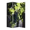 Homeroots 72" Green Canvas Folding Three Panel Screen Room Divider 274640 - alternate 1