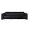 Homeroots 110" Black Top Grain Leather Reclining Metal USB Sofa 720307 - alternate 1