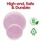 Smarty Had A Party 7.5" Clear Pink with Gold Rim Hammered Glass Disposable Plastic Appetizer/Salad Plates, 120PK 8867-PG-CASE - alternate 6