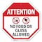 Signmission Attention No Food or Glass Allowed, 18 Inch X 18 Inch, Plastic Sign OC-P-18-19 - alternate 1