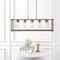 Jonathan Y Zeniba 36" 5-Light Linear Adjustable Iron/Seeded Glass Rustic Farmhouse LED Pendant, Brown JYL7478A - alternate 12