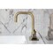 Kingston Brass Knurled Double-Handle 4" Centerset Bathroom Faucet with Brass Pop-Up, Antique Brass KS6643KNL - alternate 4