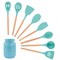 Megachef Light Teal Silicone and Wood Cooking Utensils, Set of 9 MGSP-465 - alternate 1