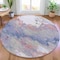 Homeroots 8' Blush And Gray Round Abstract Washable Indoor Outdoor Area Rug 631875 - alternate 5