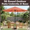 Pure Garden 9 ft Patio Umbrella with 19lb Base, Easy Crank and Orange Vented Canopy 50-LG1052B - alternate 11