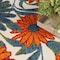 Homeroots 8' Ivory Orange And Blue Round Floral Indoor Outdoor Area Rug 548070 - alternate 5