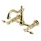 Kingston Brass Two-Handle Wall Mount Bridge Kitchen Faucet, Polished Brass KS1262TAL - alternate 1