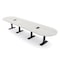 Skutchi Designs 14ft Conference Table With Power Unit | 14 Person Modular Racetrack Meeting Table | Harmony Series HAR-RAC-48X168-T.BK-K458-EBLK - alternate 1