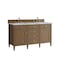 James Martin Vanities Brittany 60" Double Vanity, Pecan w/ 3 CM Carrara Marble Top 655-V60D-PCN-3CAR - alternate 5