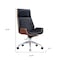 Homeroots Black Rosewood and Silver Adjustable Height Swivel Rolling Executive Office Chair 644526 - alternate 8