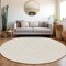 Homeroots 8' Ivory And Beige Round Geometric Washable Indoor Outdoor Area Rug 596197 - alternate 6