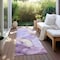 Homeroots 8' Runner Gray and Purple Abstract Washable Non Skid Indoor Outdoor Runner Rug 559524 - alternate 5