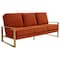 Leisuremod Jefferson Contemporary Velvet Sofa with Gold Frame, Orange JAG77OR - alternate 1