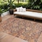 Homeroots 5' X 8' Terra Cotta And Charcoal Damask Washable Indoor Outdoor Area Rug 603390 - alternate 1