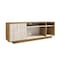 Homeroots 63in Oak And White Carved Geometric Wood Enclosed and Open Storage TV Stand 724163 - alternate 6