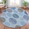 Homeroots 8' Blue And Gray Round Geometric Washable Indoor Outdoor Area Rug 630563 - alternate 6