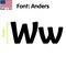 Aacc Self-Adhesive Vinyl Letter: W, Scale: 16 in. Color: Black Font: Anders by AACC-Anders-UW-Black-I16x1 - alternate 1