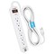 Digital Energy 6-Outlet Surge Protector Power Strip with 2 USB Ports, 15 Ft.; White ENR1-1005 - alternate 5