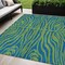 Homeroots 5' X 8' Green And Teal Blue Animal Print Washable Indoor Outdoor Area Rug 600673 - alternate 1