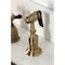 Kingston Brass Double-Handle Widespread Kitchen Faucet with Brass Sprayer, Antique Brass KB1793BEXBS - alternate 5