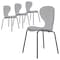 Leisuremod Modern Oyster Transparent Side Dining Side Chair with Black Base in Black, 4PK OCB-17TBL4 - alternate 1