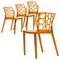Leisuremod Modern Dynamic Dining Chair, Transparent Orange, 4PK DC19TOR4 - alternate 1