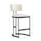 Manhattan Comfort Juno Metal Vegan Leather Counter Stool in Ivory CS1640-1 - alternate 9