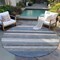 Homeroots 8' Denim Blue Beige And Taupe Round Striped Washable Indoor Outdoor Area Rug 618258 - alternate 6
