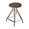 Homeroots 25" Brown and Black Leather and Iron Low Back Counter Height Swivel Bar Chair 527556 - alternate 7
