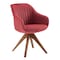 Homeroots 23" Red And Natural Tufted Fabric Swivel Arm Chair 524858 - alternate 1