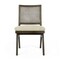 Homeroots Set of Two Dark Brown And Gray Wood Cane And Upholstery Dining Side Chairs 576834 - alternate 9