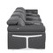 Homeroots 166" Dark Gray Top Grain Leather Reclining Metal USB Sofa 720376 - alternate 4