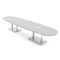Skutchi Designs Boval Conference Table With Power Unit, 48 in W, 168 in L, Ivory HAR-BOVL-48X168-DOU-K458-ESIL - alternate 1