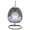 Leisuremod Charcoal Wicker Hanging Egg Swing Chair with Light Grey Cushions ESCCH-40LGR - alternate 6