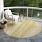 Homeroots 8' Gold Wheat And Ivory Round Botanical Leaves Washable Indoor Outdoor Area Rug 581980 - alternate 7