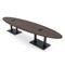 Skutchi Designs Oval Conference Table With Power Unit, 48 in W, 168 in L, Brown HAR-OVL-48X168-DOU.BK-H3041-EBLK - alternate 1