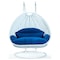 Leisuremod White Wicker Hanging 2 person Egg Swing Chair with Blue Cushions ESCW-57BU - alternate 6
