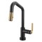Brizo Litze Smarttouch Pull-Down Prep Faucet with Angle Spout, Industrial Handle Matte Black/Luxe Gold 64964LF-BLGL - alternate 2