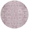 Homeroots 8' Pink Mauve And Blush Round Oriental Washable Indoor Outdoor Area Rug 582112 - alternate 4