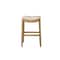 Homeroots 31" Beige and Brown Fabric and Solid Wood Backless Bar Height Bar Chair 632353 - alternate 4