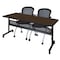Regency Kobe Flip-Top Privacy Nesting Table W/ 2 Cadence Nest Chairs, 72 in W, 30 in L, Neo Walnut MKFTM7230NW23BK - alternate 1
