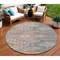 Homeroots 8' Gray And Terra Cotta Round Southwestern Washable Indoor Outdoor Area Rug 603547 - alternate 1