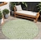 Homeroots 8' Artichoke Green And Ivory Round Abstract Washable Indoor Outdoor Area Rug 598940 - alternate 1